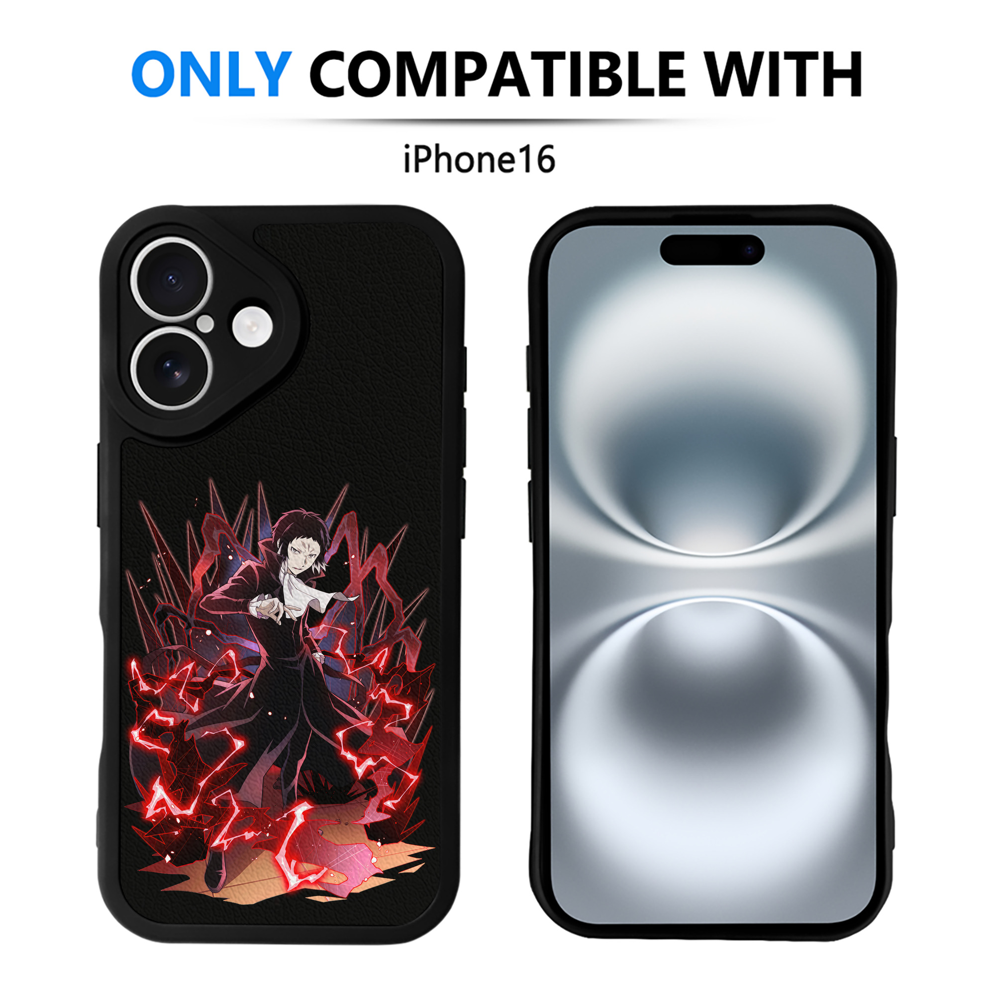 （画像用） 文豪ストレイドッグス Bungo Stray Dogs 【iPhone 16シリーズ対応】シリコンスマホケース（レザー調） 材質：シリコン